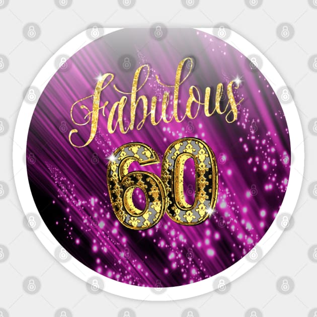 Fabulous 60 Years of Age Sticker by KC Morcom aka KCM Gems n Bling aka KCM Inspirations